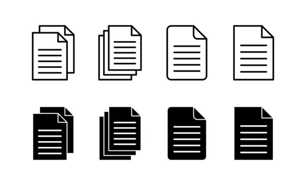 Вектор Значков Документов Веб Мобильного Приложения Бумажный Знак Символ File — стоковый вектор