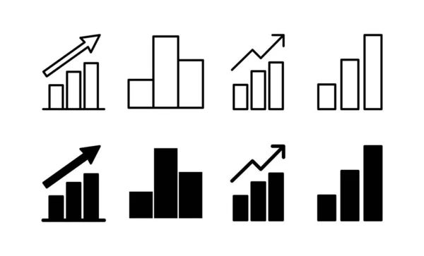 Growing Graph Icon Vector Web Mobile App Chart Sign Symbol - Stok Vektor