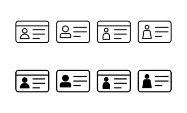 Web ve mobil uygulama için lisans simgesi vektörü. Kimlik kartı simgesi. Sürücü ehliyeti, personel kimlik kartı 