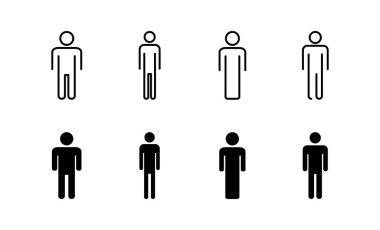 Web ve mobil uygulama için insan simgesi vektörü. Erkek işareti ve sembol. insan sembolü