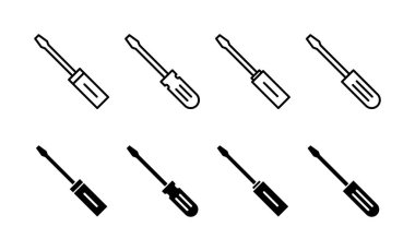 Web ve mobil uygulama için tornavida simgesi vektörü. araç işareti ve sembol