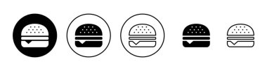 Burger ikonları hazır. Hamburger ve sembol. hamburger