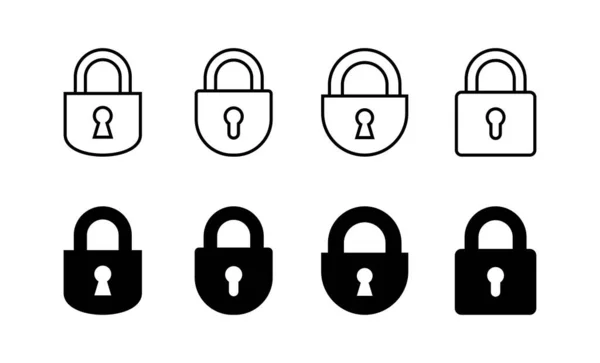 Lock Icon Vector Web Mobile App Padlock Sign Symbol Encryption — Stock Vector