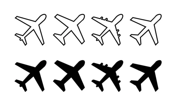 Vecteur Icônes Avion Pour Application Web Mobile Panneau Symbole Avion — Image vectorielle