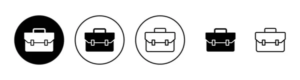 Briefcase Pictogrammen Ingesteld Koffers Symbool Bagagesymbool — Stockvector