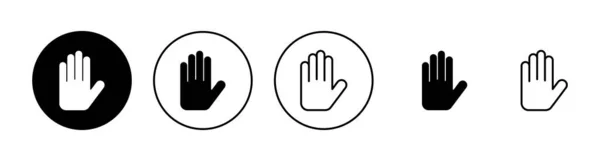 Ícones Mão Configurados Sinal Mão Símbolo Palma —  Vetores de Stock