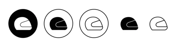 Ensemble Icônes Casque Casque Moto Signe Symbole Icône Casque Construction — Image vectorielle