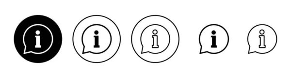 信息标志图标设置 关于我们的签名和符号 Faq图标 — 图库矢量图片
