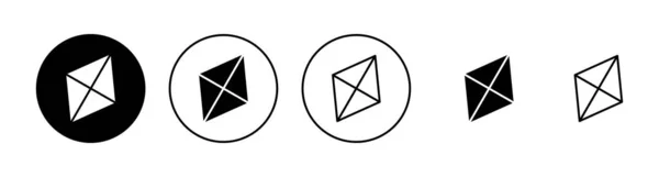Set Icone Aquiloni Segno Simbolo Aquilone — Vettoriale Stock