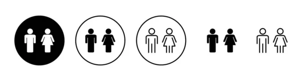 男人和女人的偶像设定 男女符号和符号 女孩和男孩 — 图库矢量图片