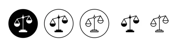 Icônes Échelles Réglées Icône Échelle Droit Signe Symbole Justice — Image vectorielle