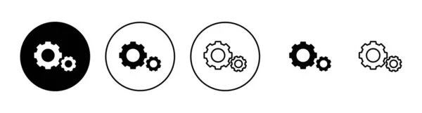Definir Ícones Definidos Configurações Engrenagem Sinal Símbolo Sinal Engrenagem —  Vetores de Stock