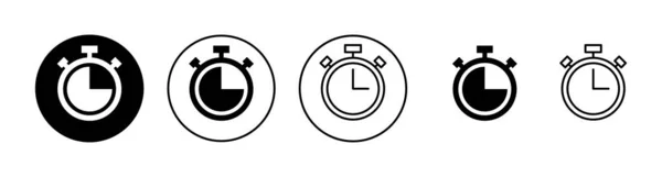 Stoppur Ikoner Inställda Timertecken Och Symbol Nedräkningsikonen Tidsfrist — Stock vektor