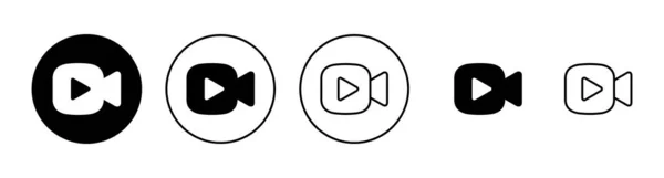 Video Icons Set Video Camera Sign Symbol Movie Sign Cinema — Stock Vector
