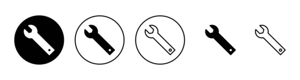 Ícones Chave Configurados Ícone Reparação Signo Ferramentas Símbolo —  Vetores de Stock
