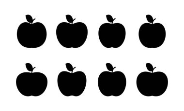 Web ve mobil uygulama için Apple simgesi vektörü. Web tasarımı için elma işareti ve semboller.