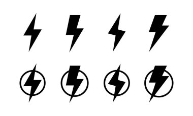 Web ve mobil uygulama için şimşek simgesi vektörü. Elektrik işareti ve sembol. Güç simgesi. enerji işareti