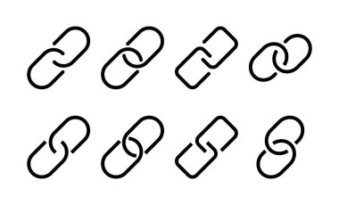 Web ve mobil uygulama için bağlantı simgesi vektörü. Hiper bağlantı zinciri işareti ve sembolü