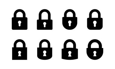 Web ve mobil uygulama için simge vektörünü kilitle. Asma kilit işareti ve sembol. Şifreleme simgesi. Güvenlik sembolü