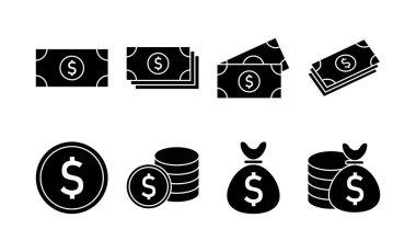 Web ve mobil uygulama için para simgesi vektörü. Para işareti ve sembol