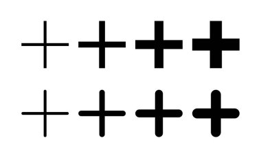 Artı web ve mobil uygulama için simge vektörü. Artı işareti ve sembol ekle