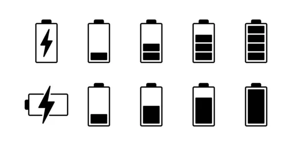 Battery Icon Vector Web Mobile App Battery Charging Sign Symbol — Stockvektor