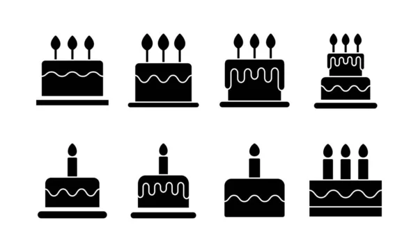 Cake Icon Vector Web Mobile App Cake Sign Symbol Birthday — Stock Vector