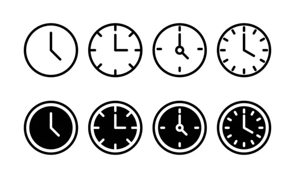 Clock Icon Vector Web Mobile App Time Sign Symbol Watch — Vetor de Stock