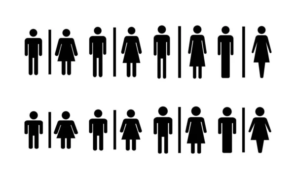 Wektor Ikony Toalety Dla Aplikacji Internetowej Mobilnej Dziewczyny Chłopcy Toalety — Wektor stockowy