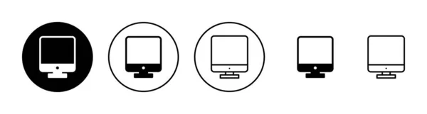 Computer Iconen Ingesteld Computermonitor Teken Symbool — Stockvector