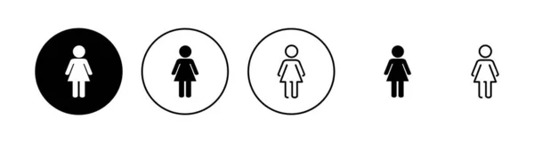 Conjunto Iconos Femeninos Mujer Signo Símbolo — Archivo Imágenes Vectoriales