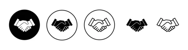 Ikony Potřesení Rukou Nastaveny Obchodní Značka Symbol Podání Ruky Smlouva — Stockový vektor