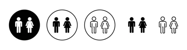 Man Woman Icons Set Male Female Sign Symbol Girls Boys — Stock Vector