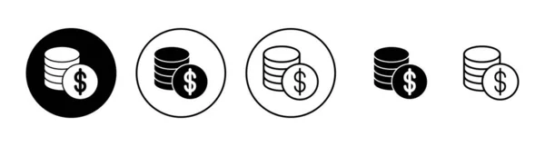 Geldsymbole Gesetzt Geldzeichen Und Symbol — Stockvektor