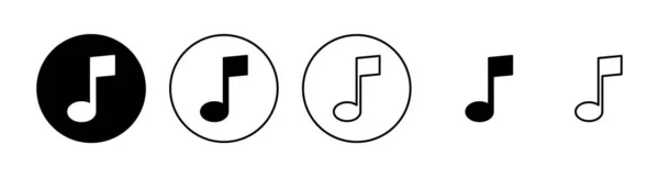 Μουσικά Εικονίδια Έτοιμα Σημείωση Μουσικό Σημάδι Και Σύμβολο — Διανυσματικό Αρχείο