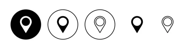 Набір Піктограм Знак Розташування Символ Значок Призначення Карта Штифт — стоковий вектор