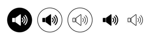 Speaker Icons Set Volume Sign Symbol Loudspeaker Icon Sound Symbol — Stock Vector