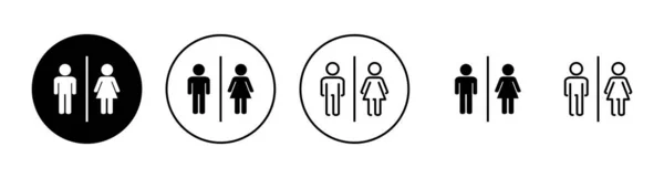 Conjunto Iconos Baño Muchachas Niños Baños Signo Símbolo Señal Del — Vector de stock