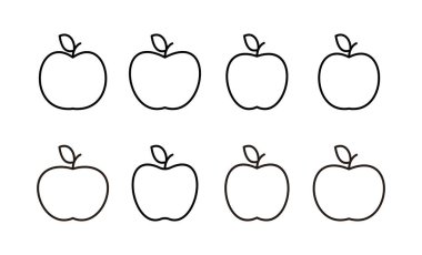 Web ve mobil uygulama için Apple simgesi vektörü. Web tasarımı için elma işareti ve semboller.