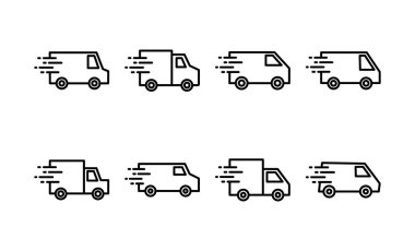 Delivery truck icon vector for web and mobile app. Delivery truck sign and symbol. Shipping fast delivery icon