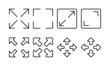 Fullscreen Icon vector for web and mobile app. Expand to full screen sign and symbol. Arrows symbol