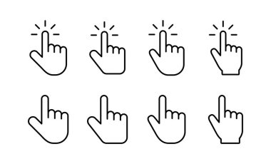 Hand cursor icon vector for web and mobile app. cursor sign and symbol. hand cursor icon clik