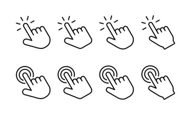 Hand click icon vector for web and mobile app. pointer sign and symbol. hand cursor icon