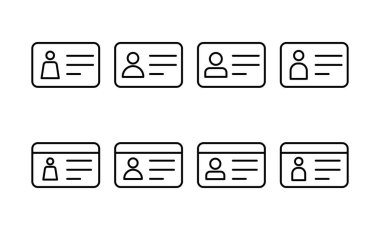 Web ve mobil uygulama için lisans simgesi vektörü. Kimlik kartı simgesi. Sürücü ehliyeti, personel kimlik kartı 