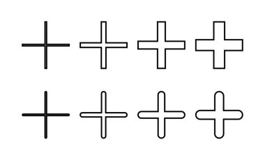 Artı web ve mobil uygulama için simge vektörü. Artı işareti ve sembol ekle