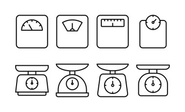 Web ve mobil uygulama için simge vektörünü ölçeklendirir. Ağırlık ölçeği işareti ve simgesi