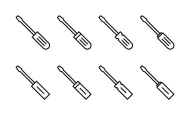Web ve mobil uygulama için tornavida simgesi vektörü. araç işareti ve sembol