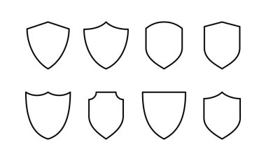 Web ve mobil uygulama için kalkan simgesi vektörü. Koruma ikonu. Güvenlik işareti ve sembol