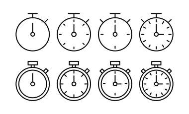 Web ve mobil uygulama için kronometre simgesi vektörü. Zamanlayıcı işareti ve sembol. Geri sayım simgesi. Zaman Dönemi