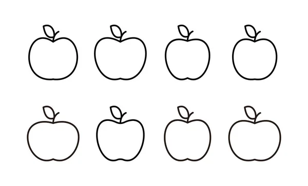 Вектор Иконок Apple Веб Мобильного Приложения Apple Знак Символы Веб — стоковый вектор